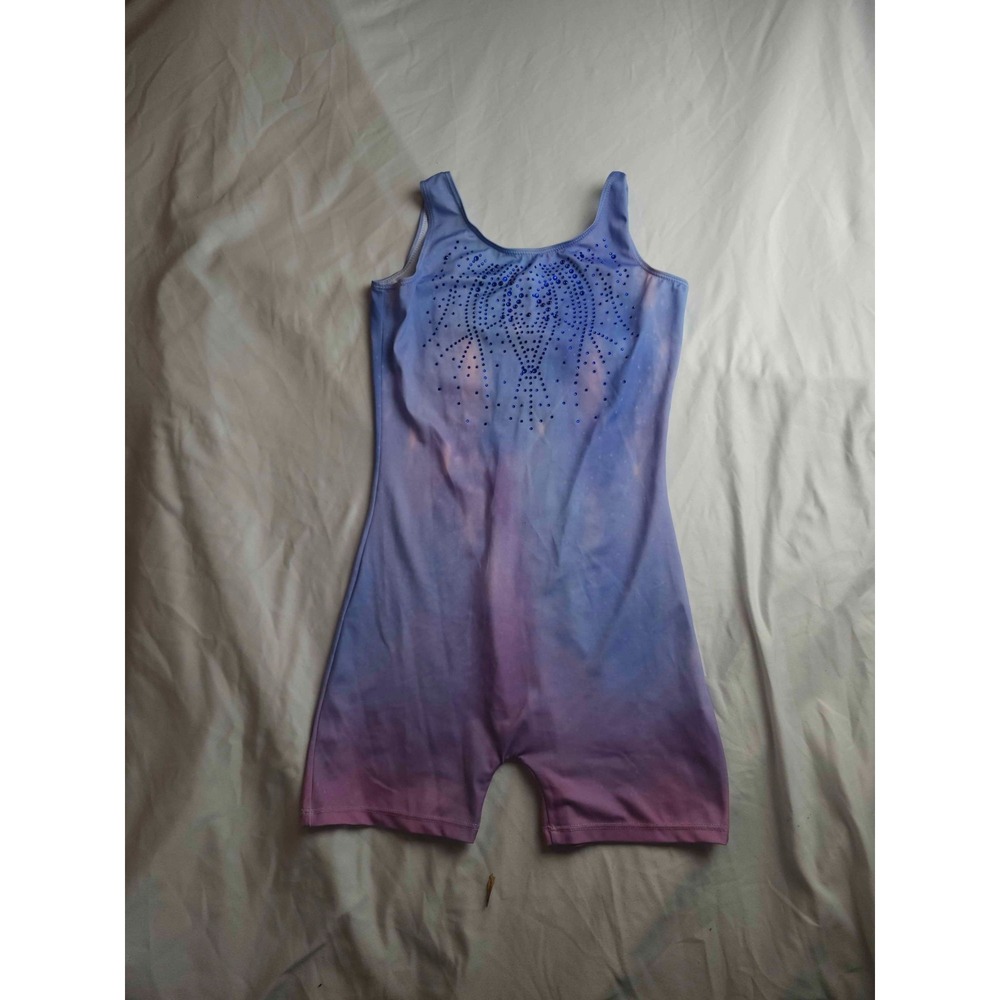 Arshiner Dance Leotard Girls Size 160 Purple Embellished Sleeveless Ballet‎